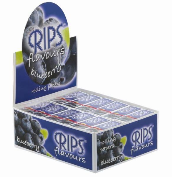 Rips Flavoured Cigarette Paper Rolls - Blueberry - Pack Of 24 Rolls - Vape wholesale supplies
